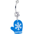 BodyCandy Custom Holiday Mitten Personalized Dangle Belly Ring — lifestyle context