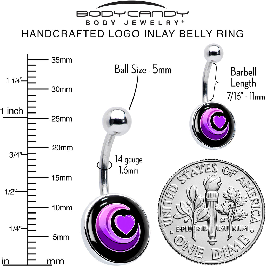 BodyCandy Crescent Moon Heart Belly Ring by Onyx O — alternative angle