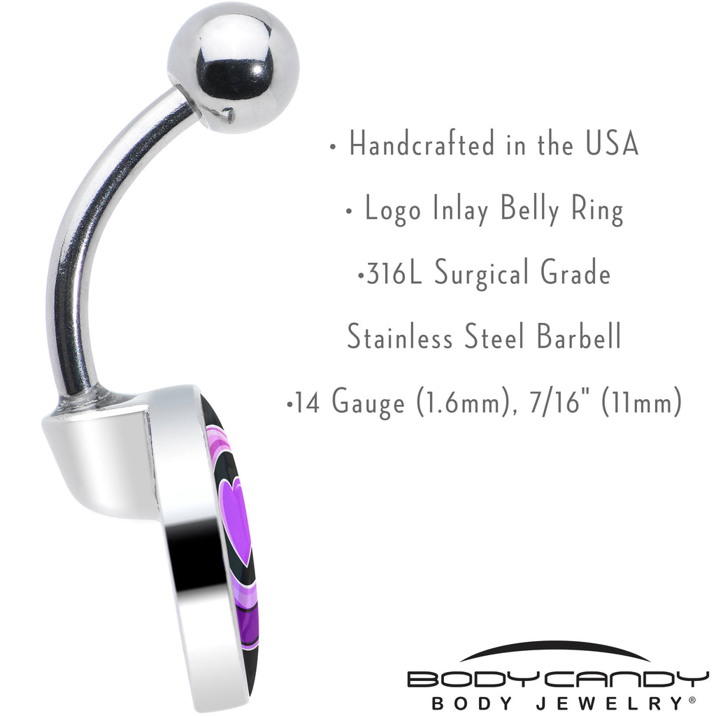 BodyCandy Crescent Moon Heart Belly Ring by Onyx O — in-use photo
