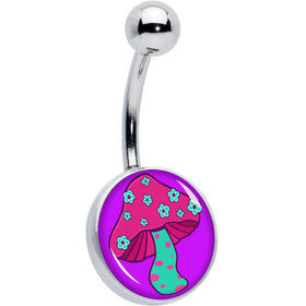 Funky Floral Mushroom Belly Ring by Onyx O