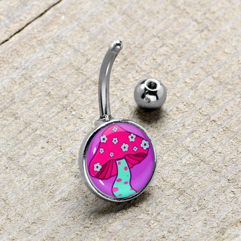 BodyCandy Funky Floral Mushroom Belly Ring by Onyx O — lifestyle context