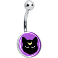 BodyCandy Black Mystic Kitty Cat Belly Ring by Onyx O — main product shot