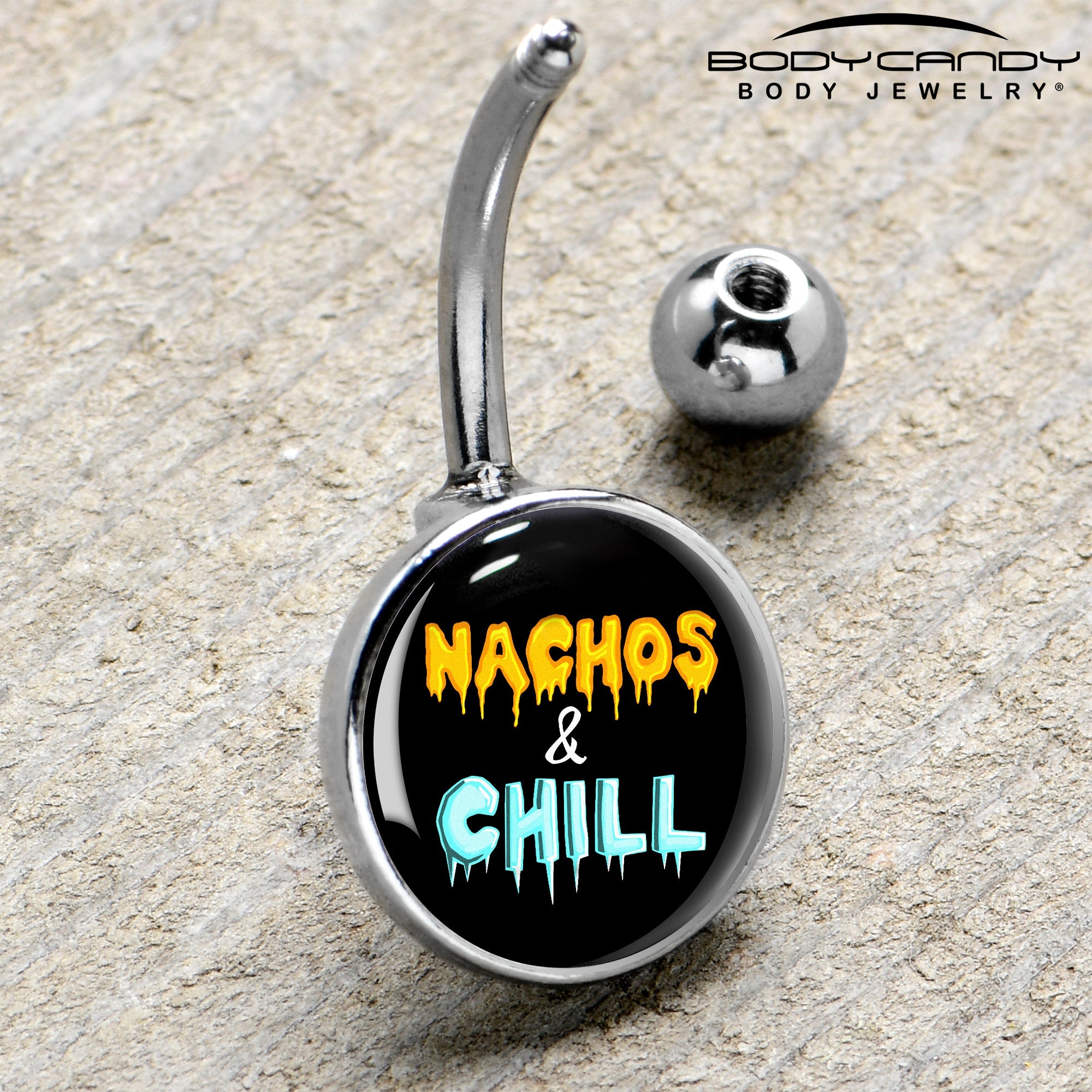 BodyCandy Nachos and Chill Belly Ring by Onyx O — side view