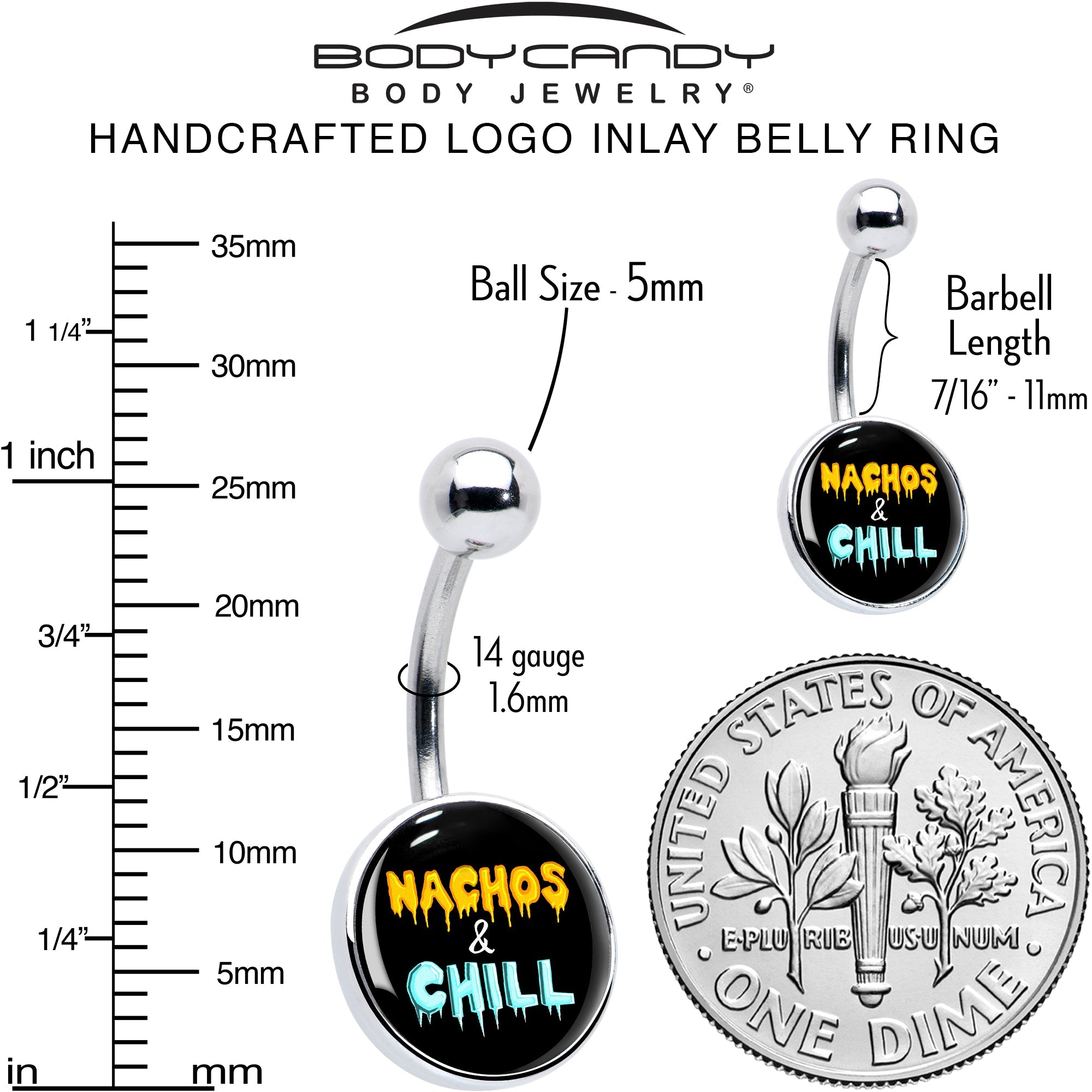BodyCandy Nachos and Chill Belly Ring by Onyx O — alternative angle