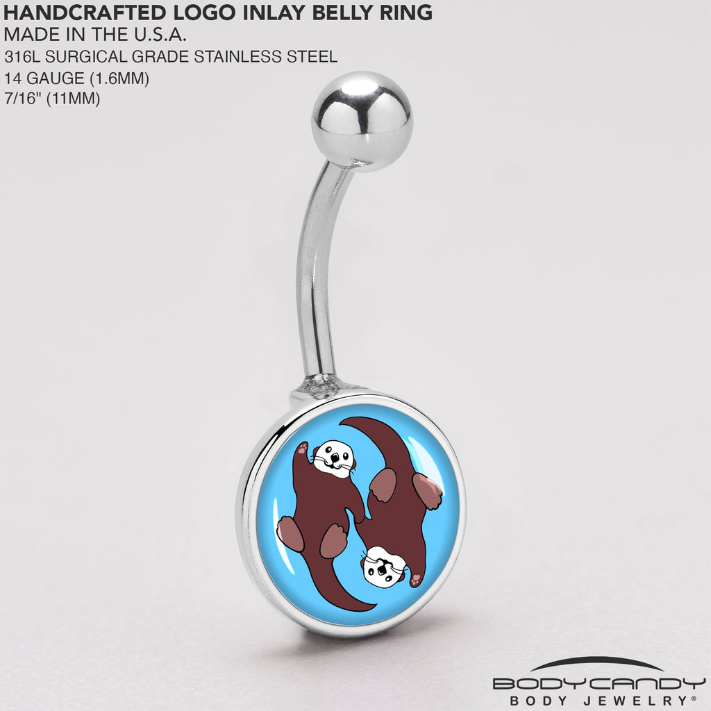 BodyCandy Oh My Otters Animal Belly Ring by Onyx O — back view