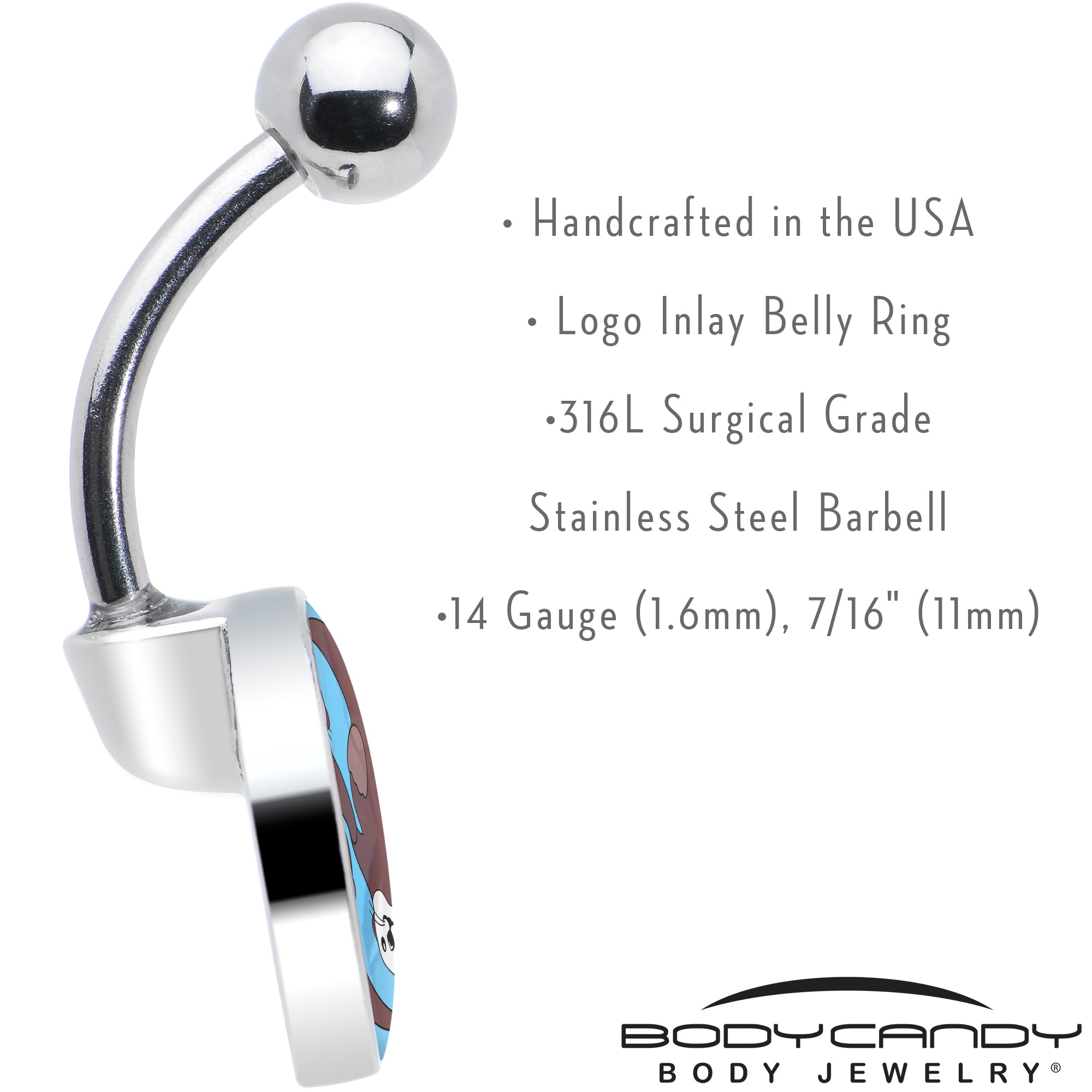 BodyCandy Oh My Otters Animal Belly Ring by Onyx O — in-use photo