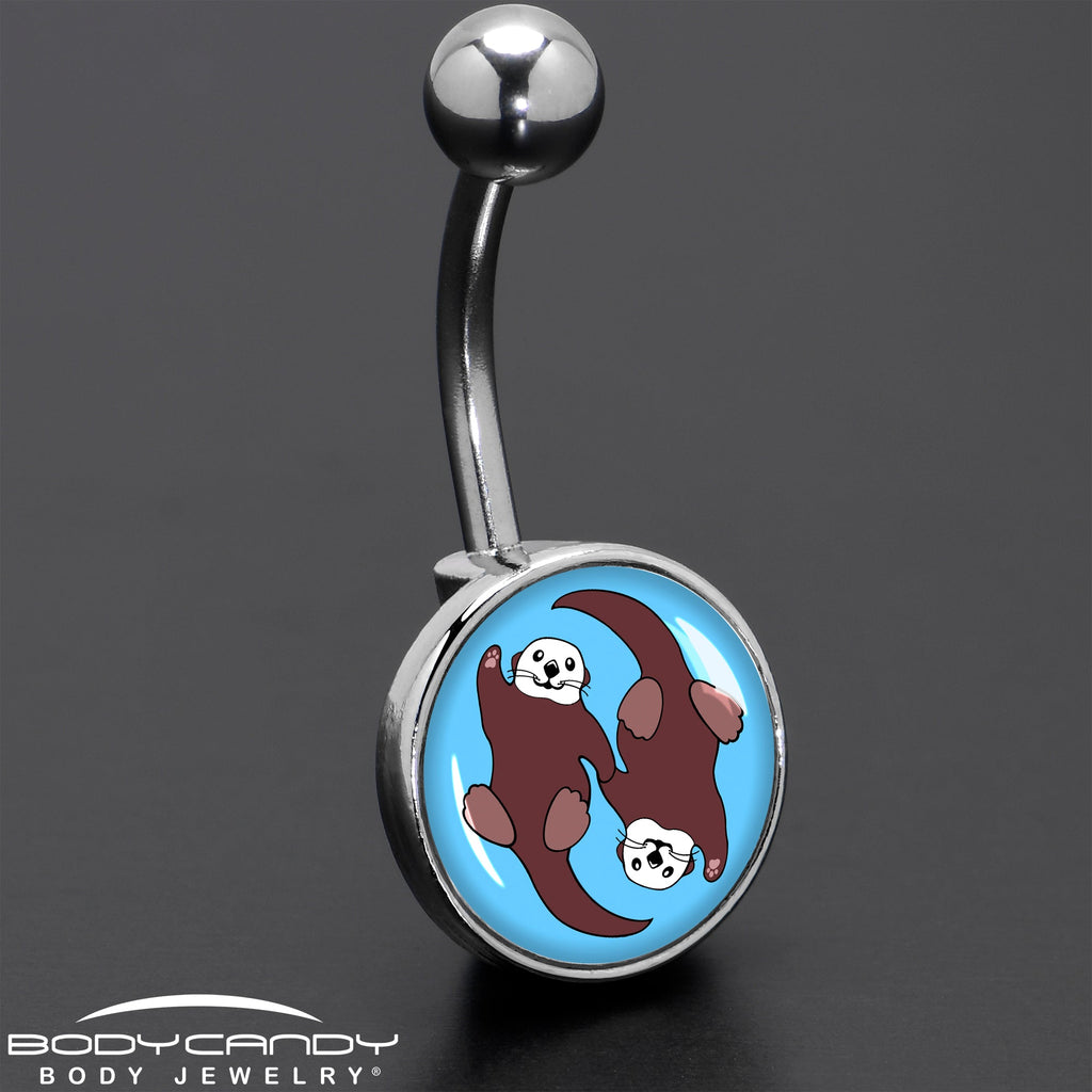 BodyCandy Oh My Otters Animal Belly Ring by Onyx O — size reference