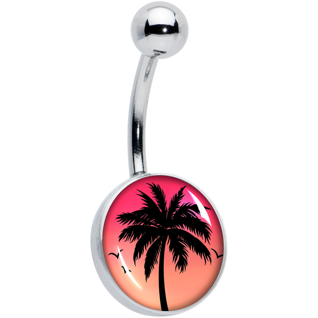 BodyCandy Red Sunset Palm Tree Belly Ring by Onyx O — main product shot