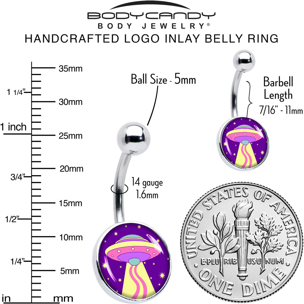 BodyCandy Style Space Invasion UFO Belly Ring by Onyx O — alternative angle