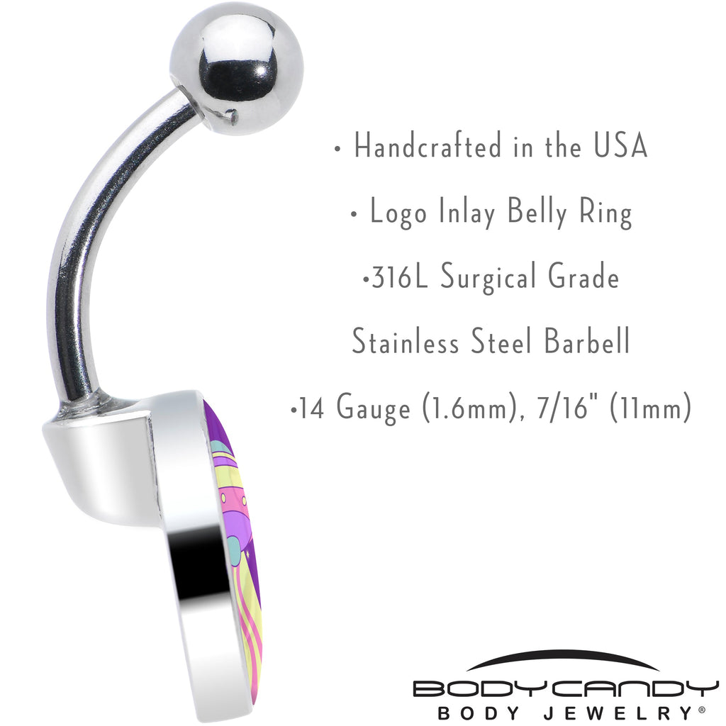 BodyCandy Style Space Invasion UFO Belly Ring by Onyx O — in-use photo