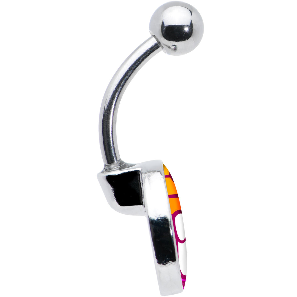 BodyCandy Retro Stripes Peace Sign Fingers Belly Ring by Onyx O — side view