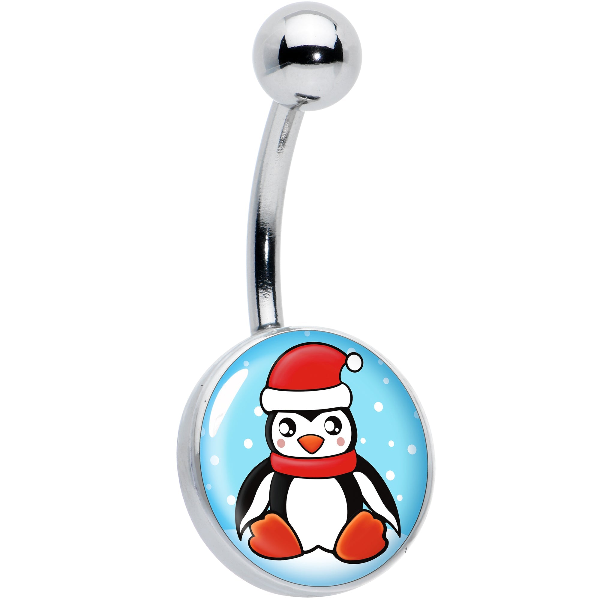 BodyCandy Snowfall Holiday Penguin Belly Ring by Onyx O — main product shot