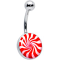BodyCandy Holiday Peppermint Candy Belly Ring — main product shot