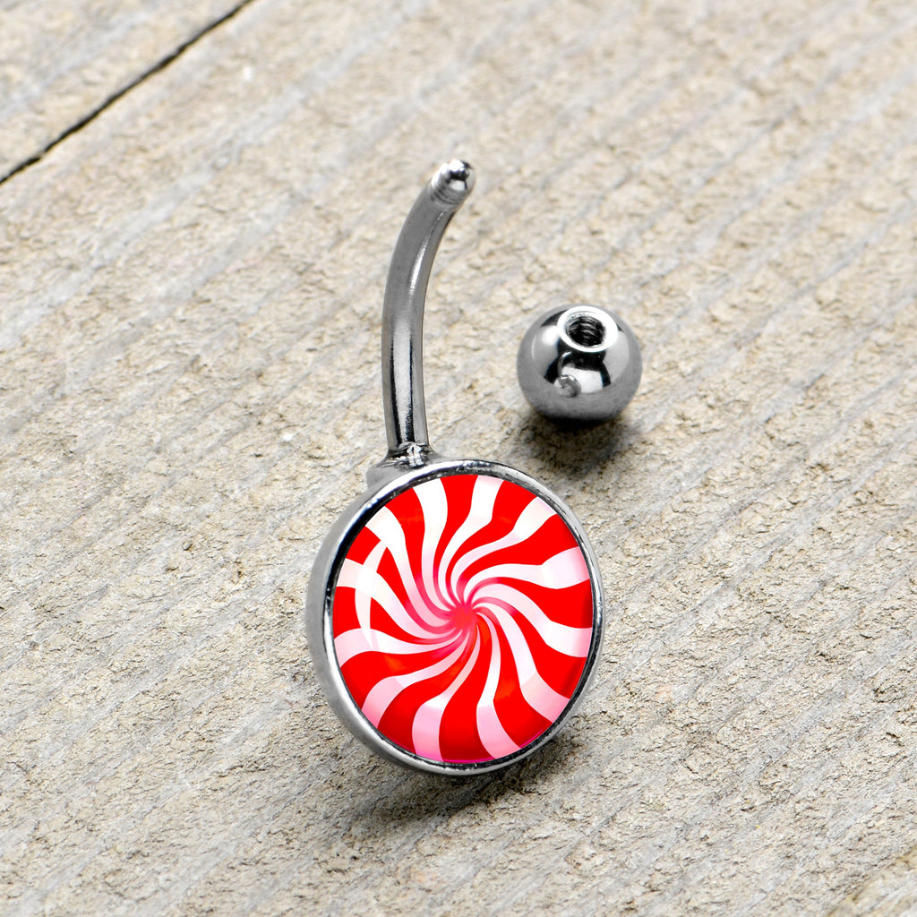 BodyCandy Holiday Peppermint Candy Belly Ring — lifestyle context