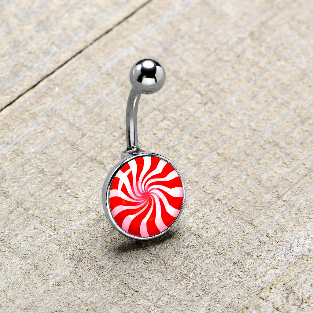 BodyCandy Holiday Peppermint Candy Belly Ring — size reference