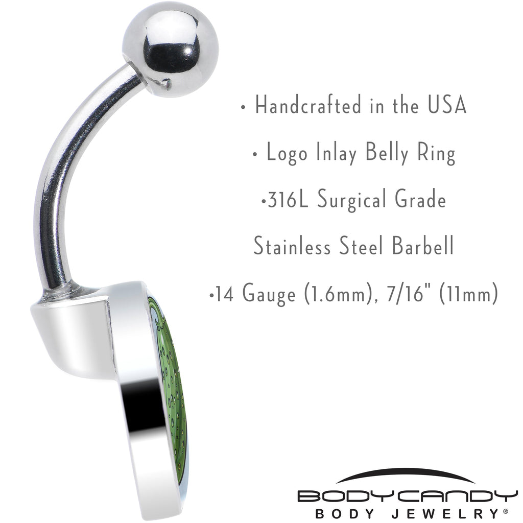 BodyCandy Green Pickle Belly Ring by Onyx O — in-use photo