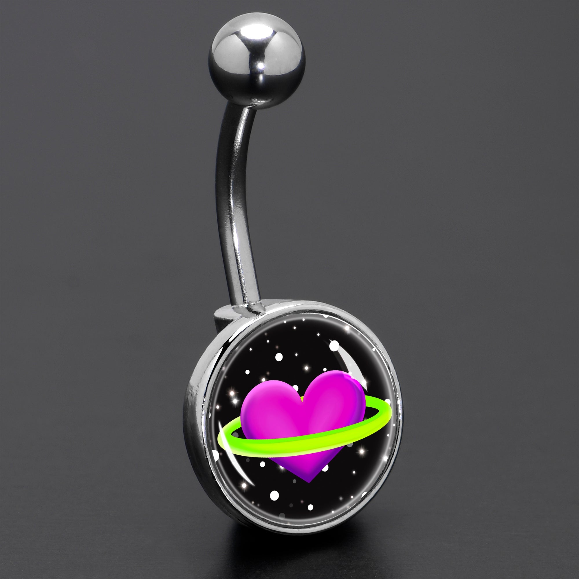 BodyCandy Heart Planet Belly Ring by Onyx O — size reference