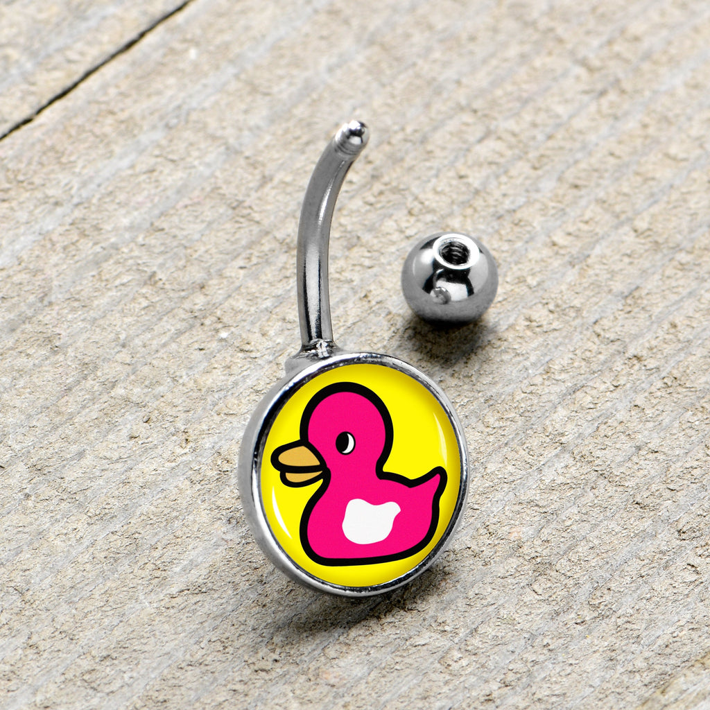 BodyCandy Pink Ducky Belly Ring by Onyx O — lifestyle context