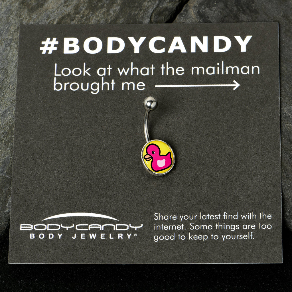 BodyCandy Pink Ducky Belly Ring by Onyx O — in-use photo