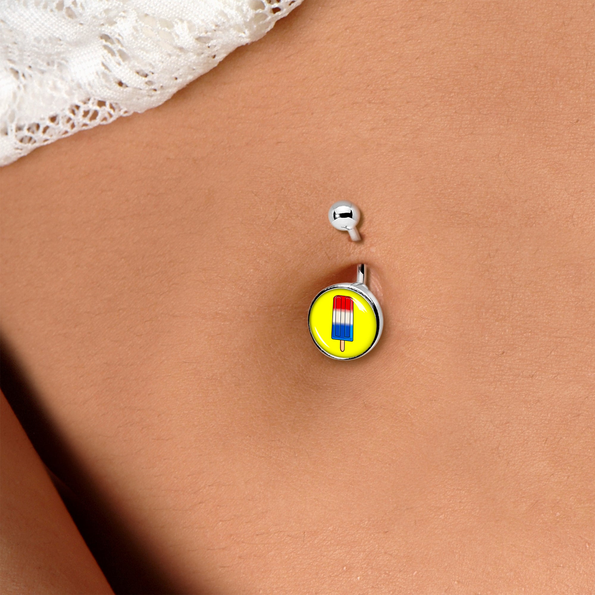 BodyCandy Popsicle Treat Belly Ring by Onyx O — lifestyle context