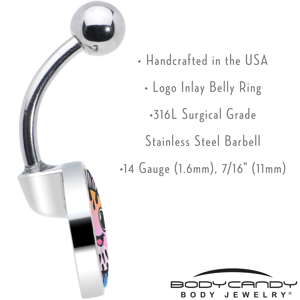 BodyCandy Swimming Pink Pufferfish Belly Ring by Onyx O — in-use photo