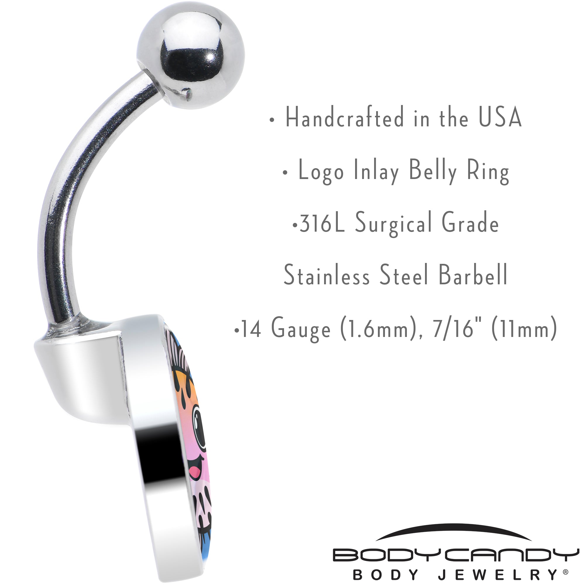 BodyCandy Swimming Pink Pufferfish Belly Ring by Onyx O — in-use photo