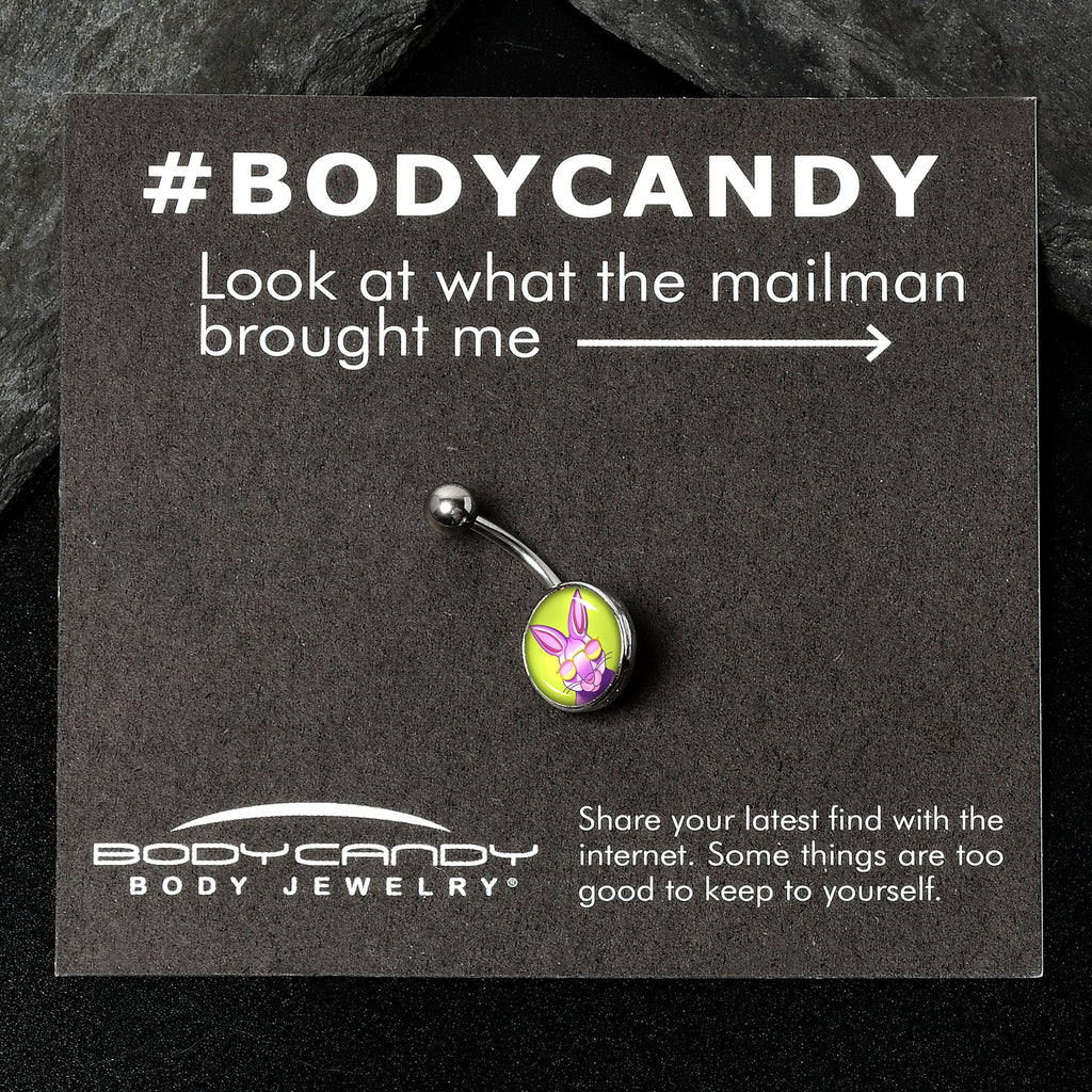 BodyCandy Cool Shades Bunny Belly Ring by Onyx O — back view