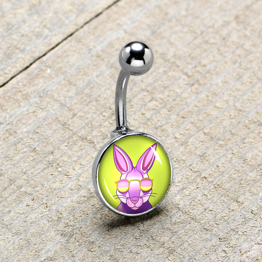 BodyCandy Cool Shades Bunny Belly Ring by Onyx O — size reference