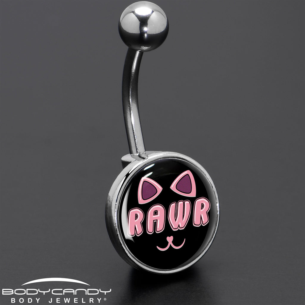 BodyCandy RAWR Kitty Cat Belly Ring by Onyx O — size reference