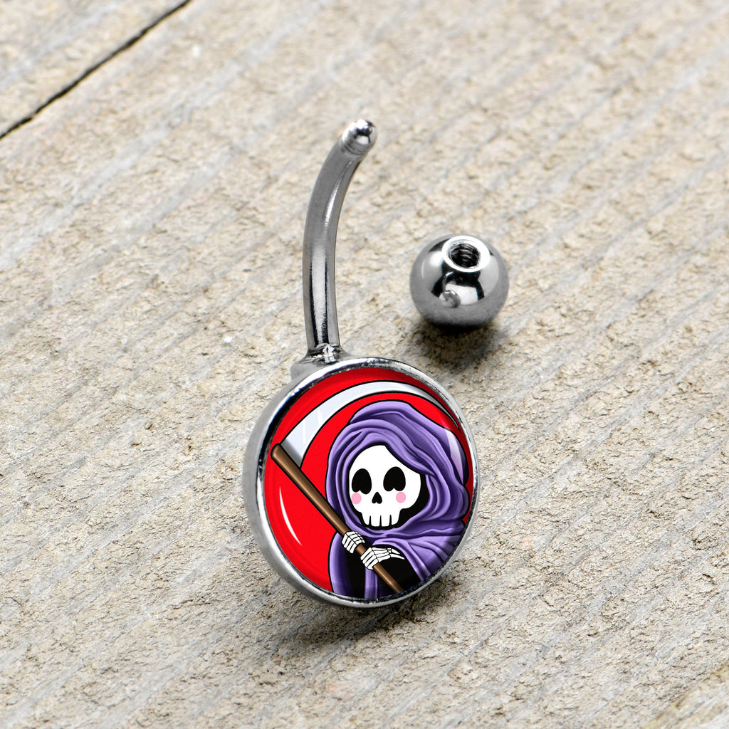 BodyCandy Grim Reaper Belly Ring by Onyx O — lifestyle context