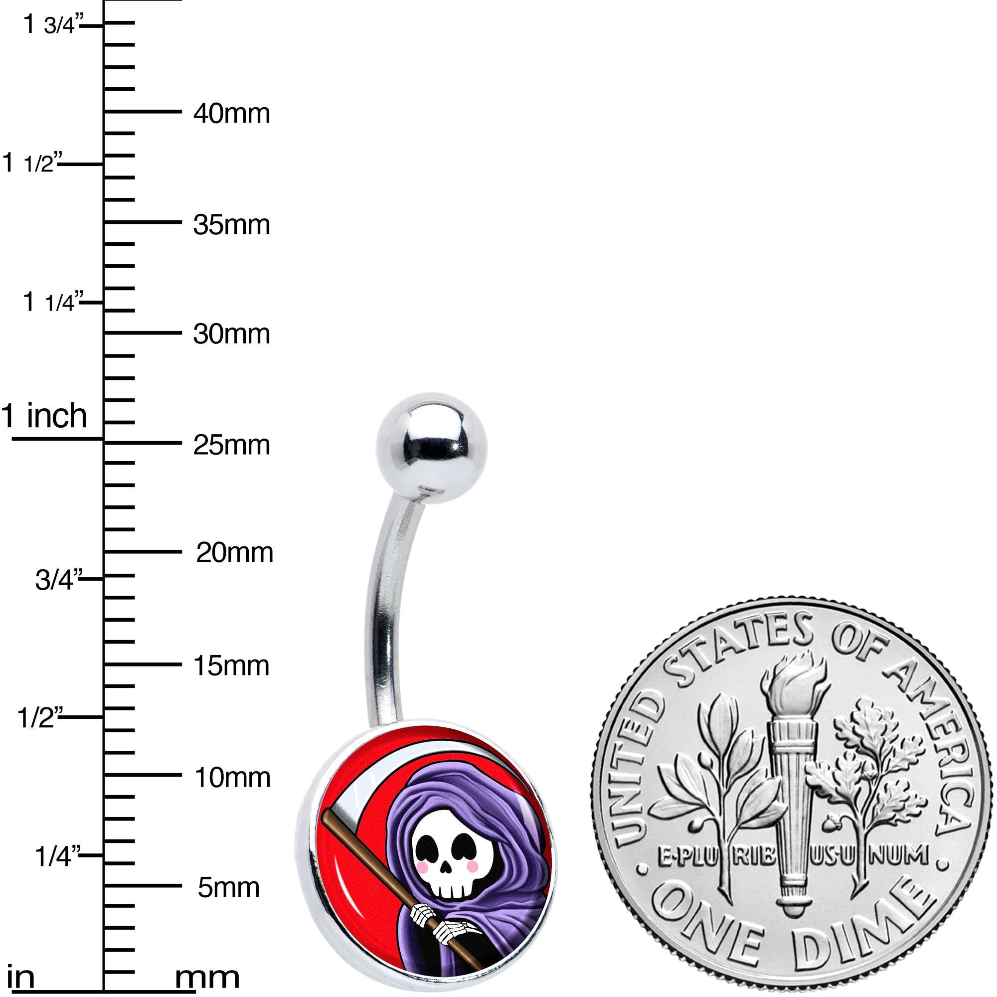 BodyCandy Grim Reaper Belly Ring by Onyx O — alternative angle