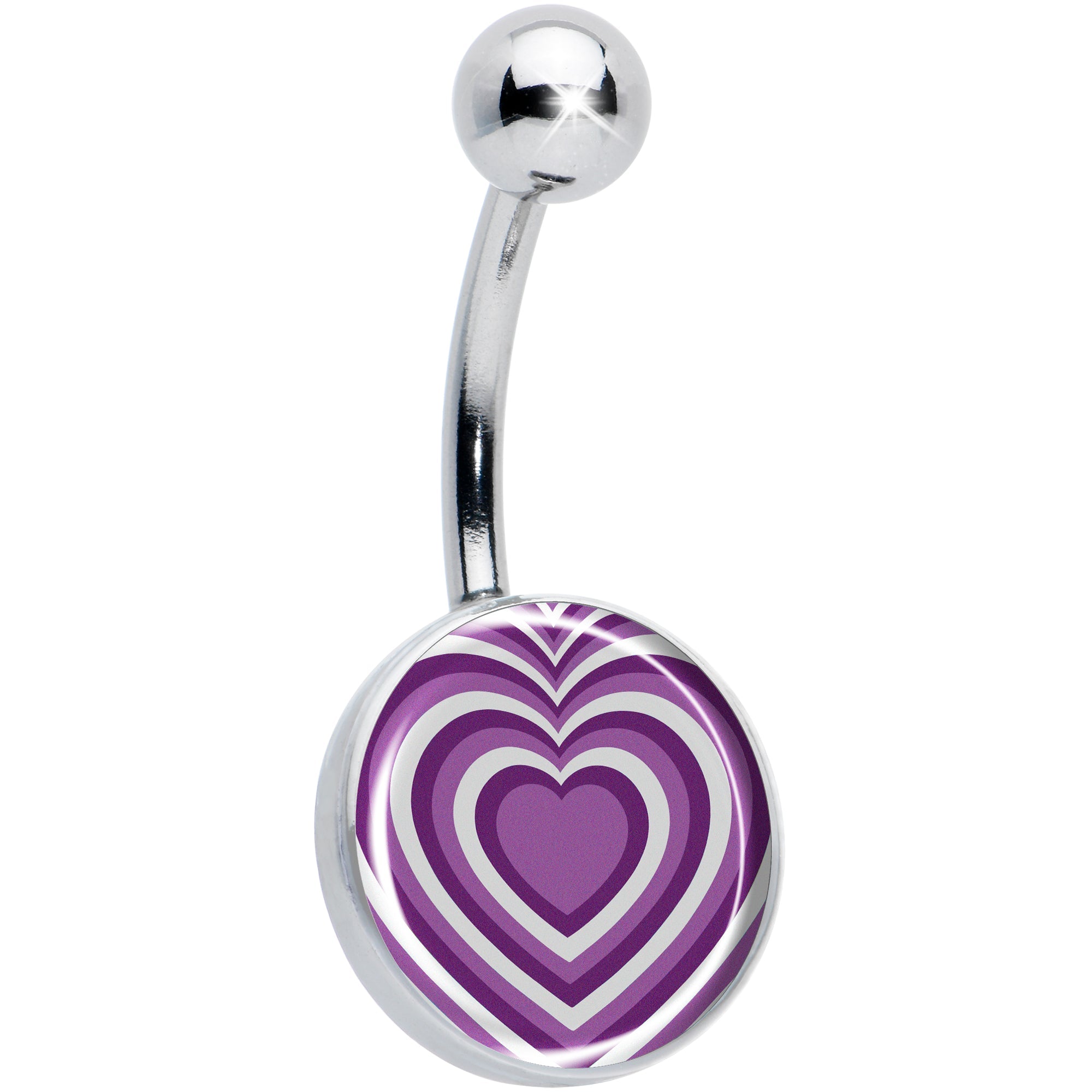 BodyCandy Purple Retro Heart Belly Ring by Onyx O — main product shot