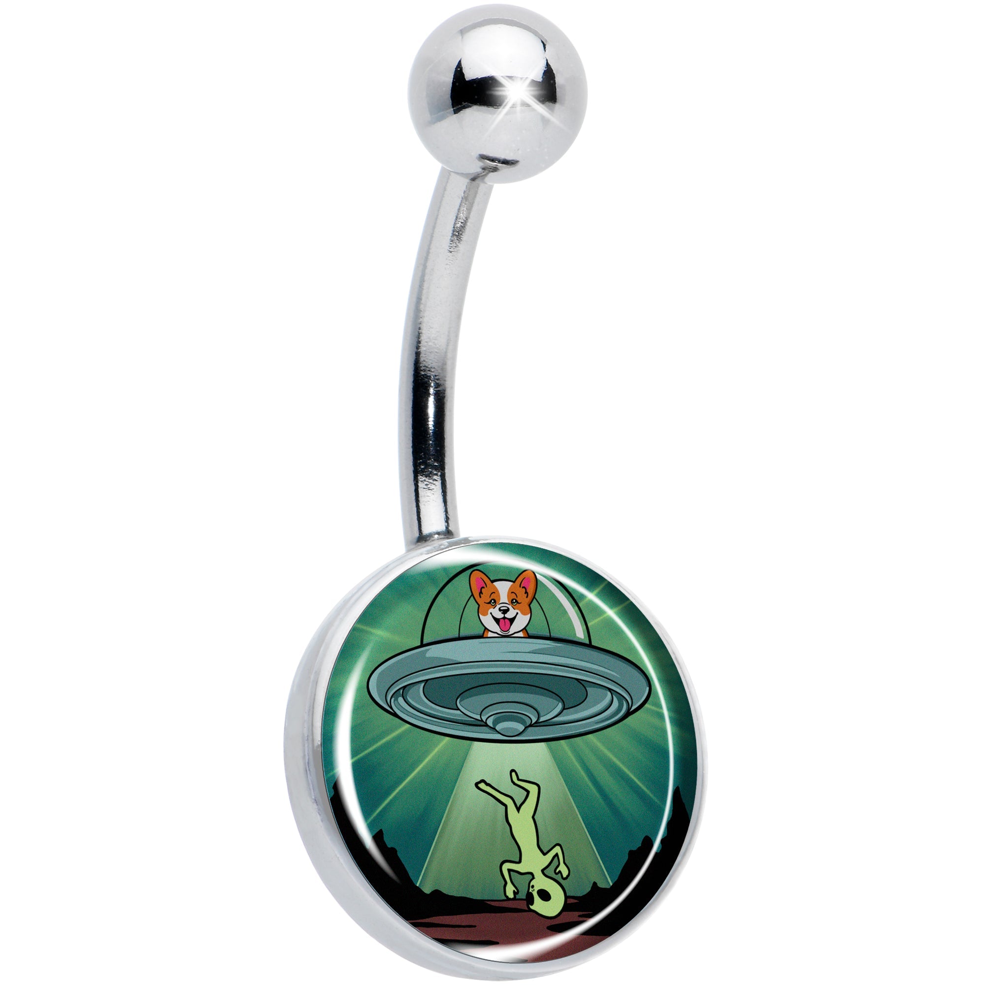 BodyCandy Reverse Alien UFO AbductionBelly Ring by Onyx O — main product shot