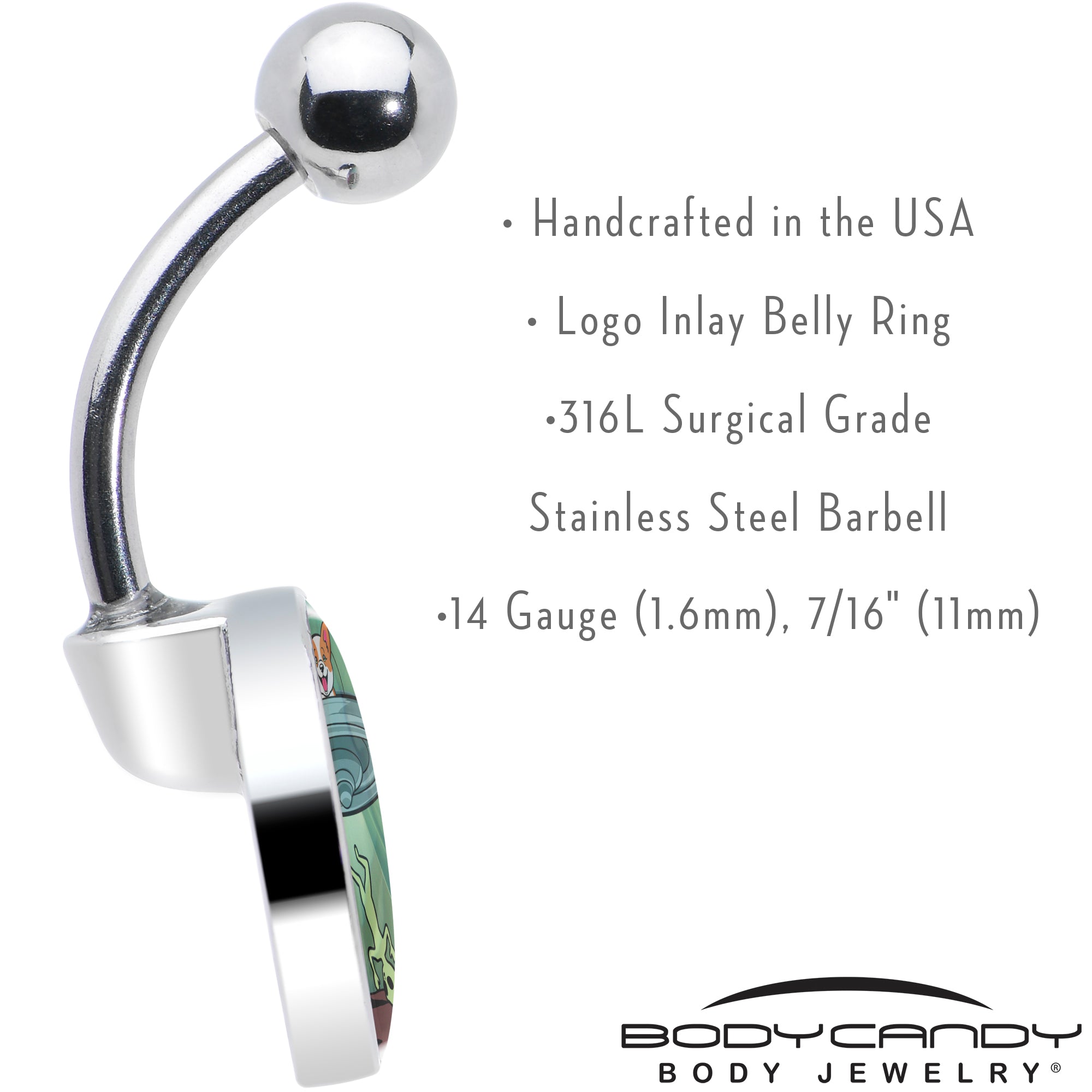 BodyCandy Reverse Alien UFO AbductionBelly Ring by Onyx O — in-use photo