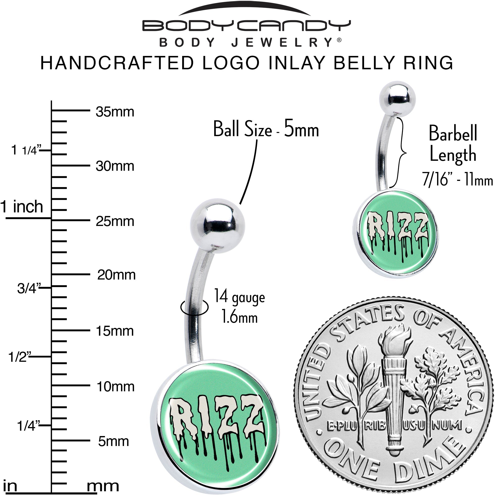 BodyCandy RIZZ Belly Ring by Onyx O — alternative angle