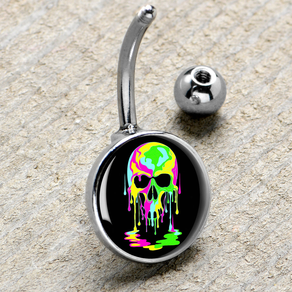 BodyCandy Ultra Bright Melting Skull Belly Ring by Onyx O — side view