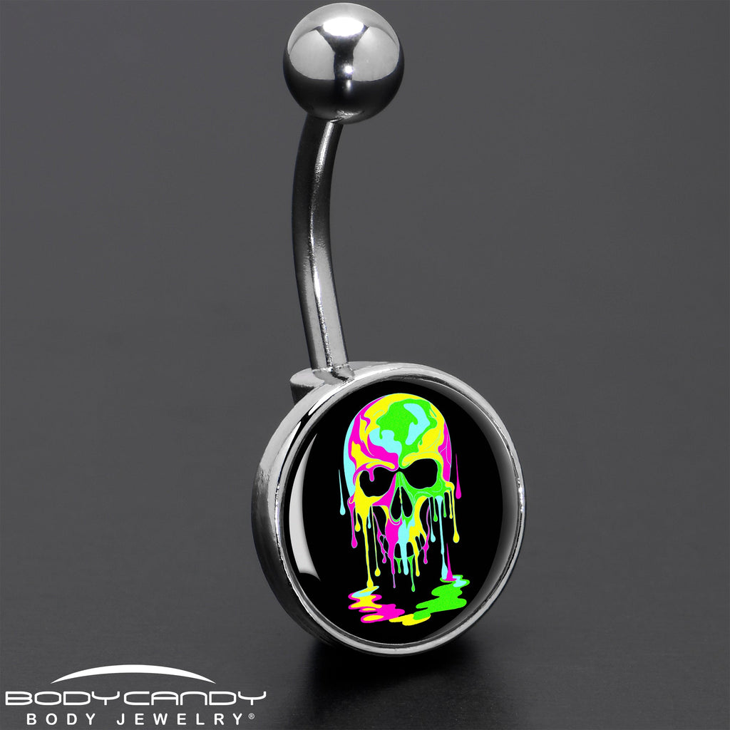 BodyCandy Ultra Bright Melting Skull Belly Ring by Onyx O — size reference
