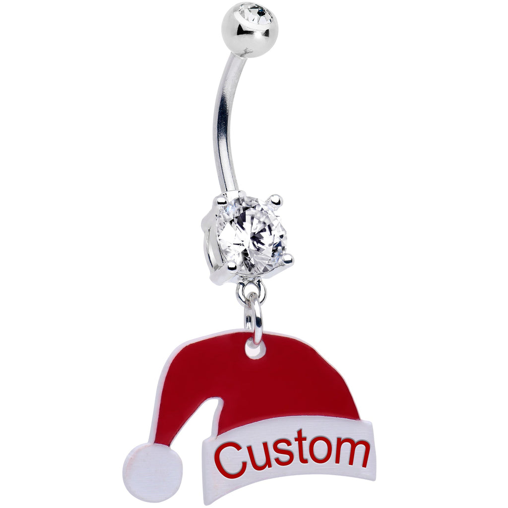BodyCandy Custom Santa Hat Personalized Dangle Belly Ring — main product shot