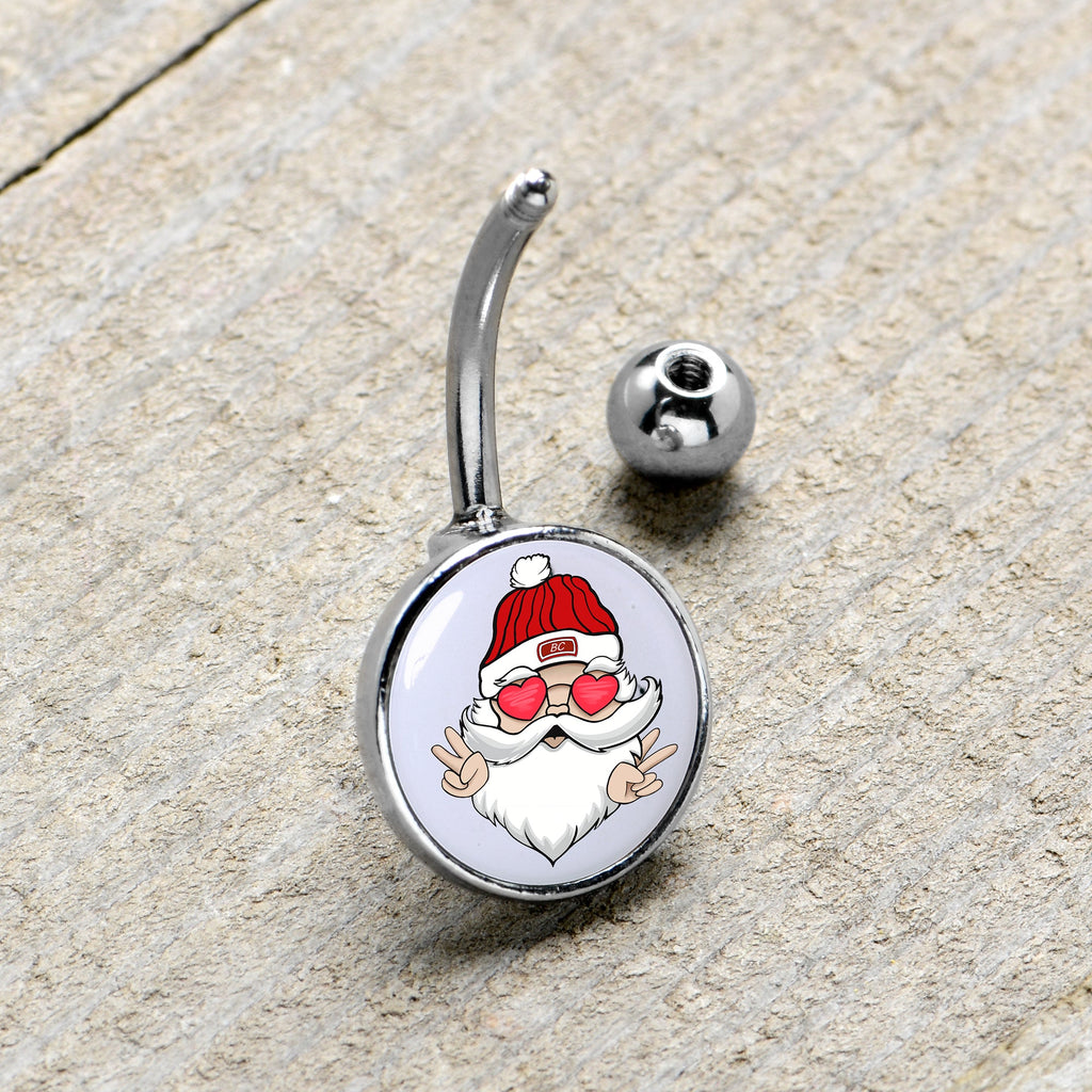 BodyCandy Christmas Peace Love Santa Belly Ring by Onyx O — lifestyle context
