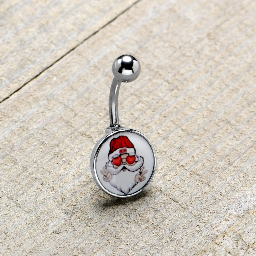 BodyCandy Christmas Peace Love Santa Belly Ring by Onyx O — size reference