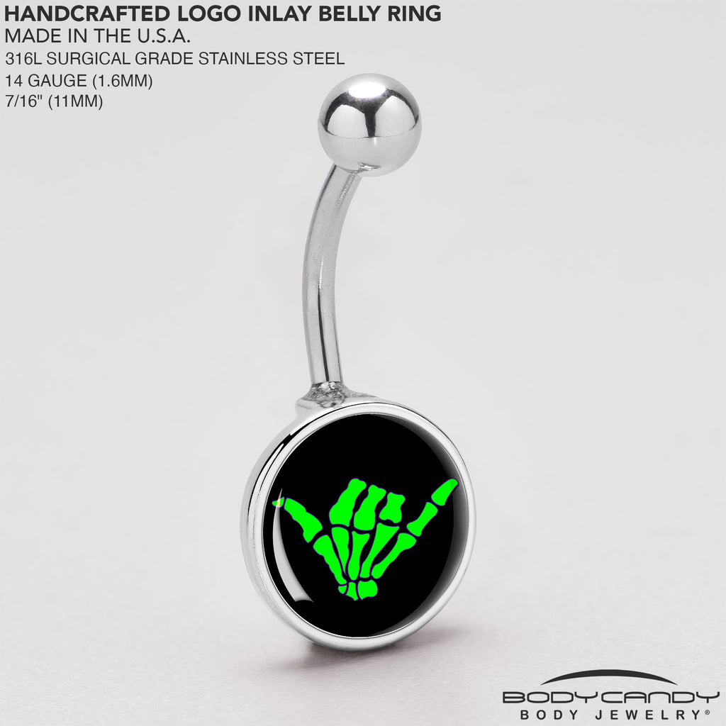 BodyCandy Shaka Hand Belly Ring by Onyx O — back view