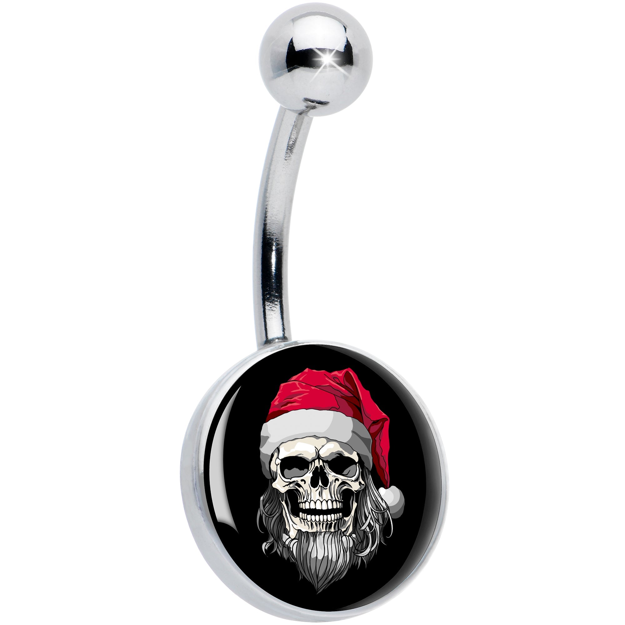 BodyCandy Holiday Skeleton Santa Claus Belly Ring by Onyx O — main product shot