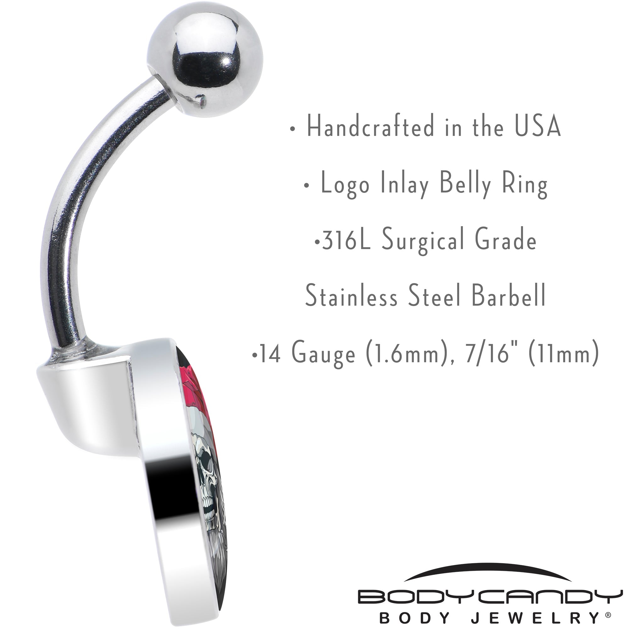 BodyCandy Holiday Skeleton Santa Claus Belly Ring by Onyx O — alternative angle