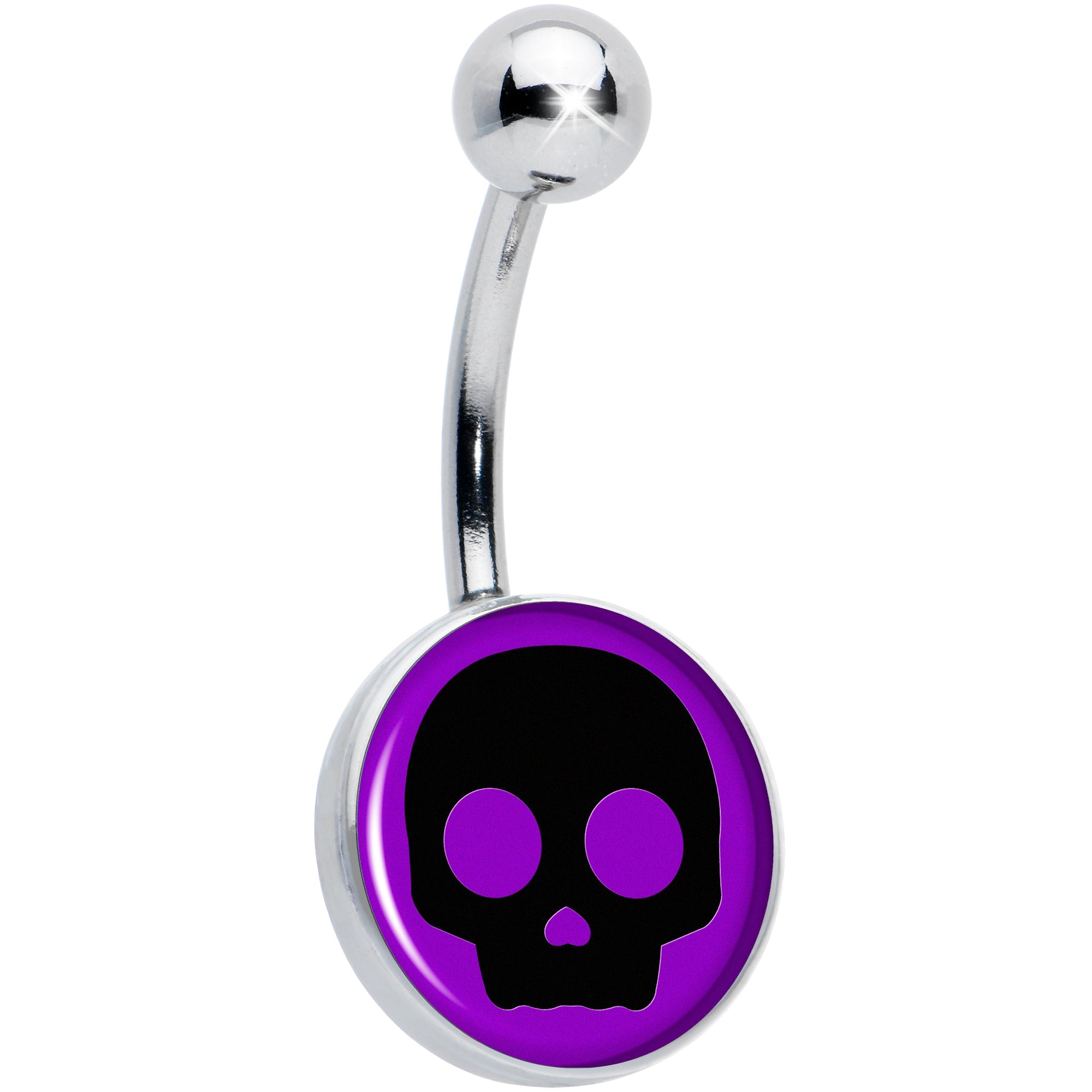 BodyCandy Purple Black Simple Skull Belly Ring by Onyx O — main product shot