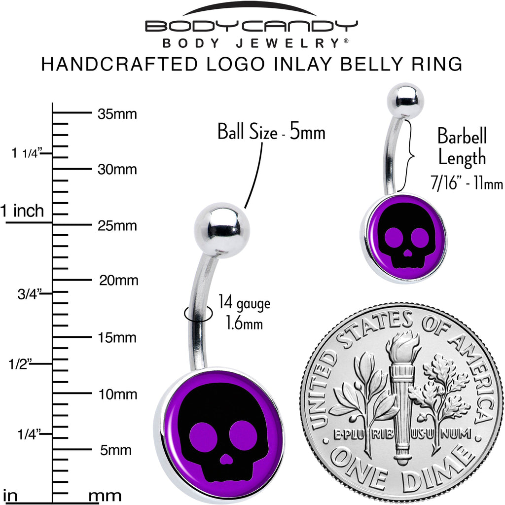 BodyCandy Purple Black Simple Skull Belly Ring by Onyx O — alternative angle