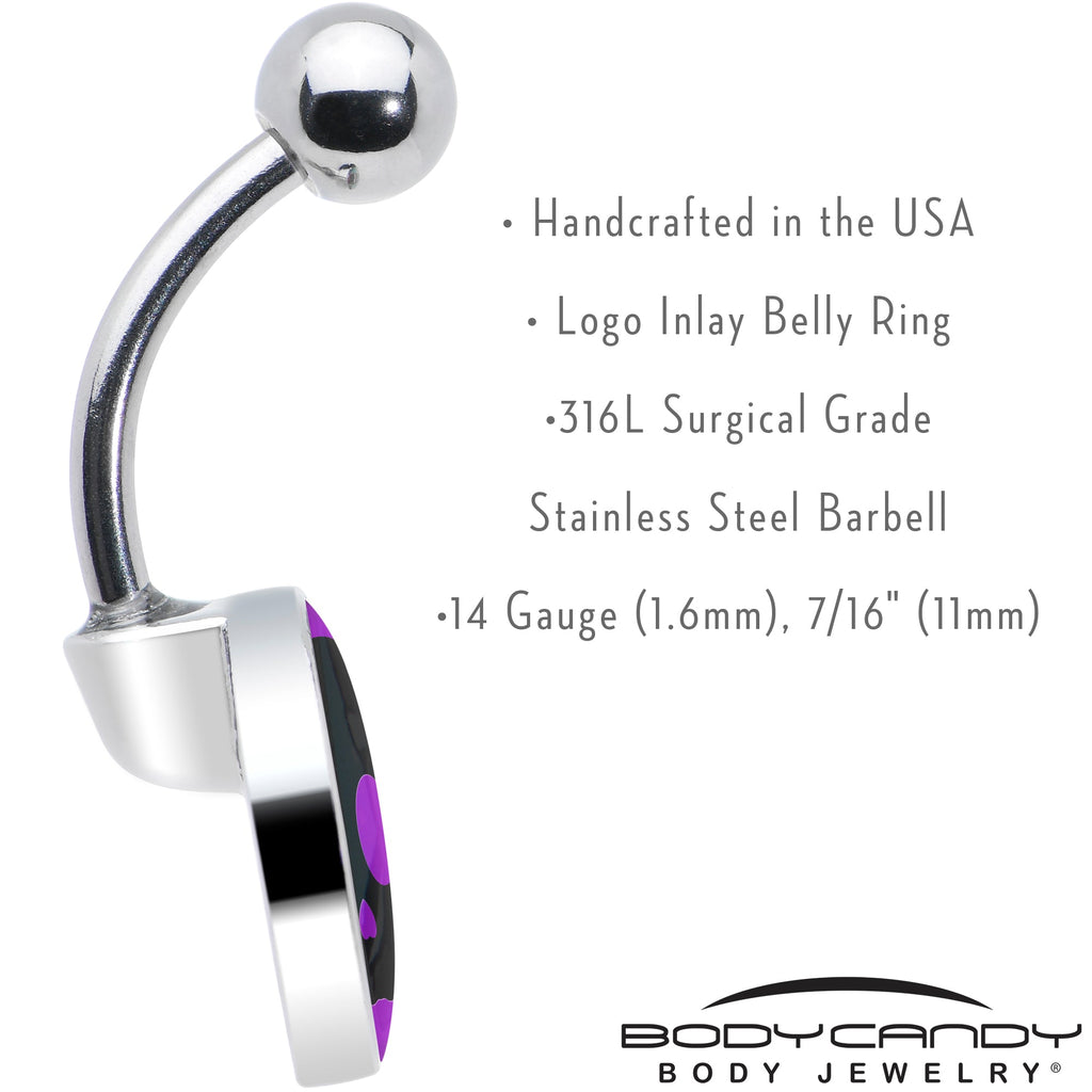 BodyCandy Purple Black Simple Skull Belly Ring by Onyx O — in-use photo