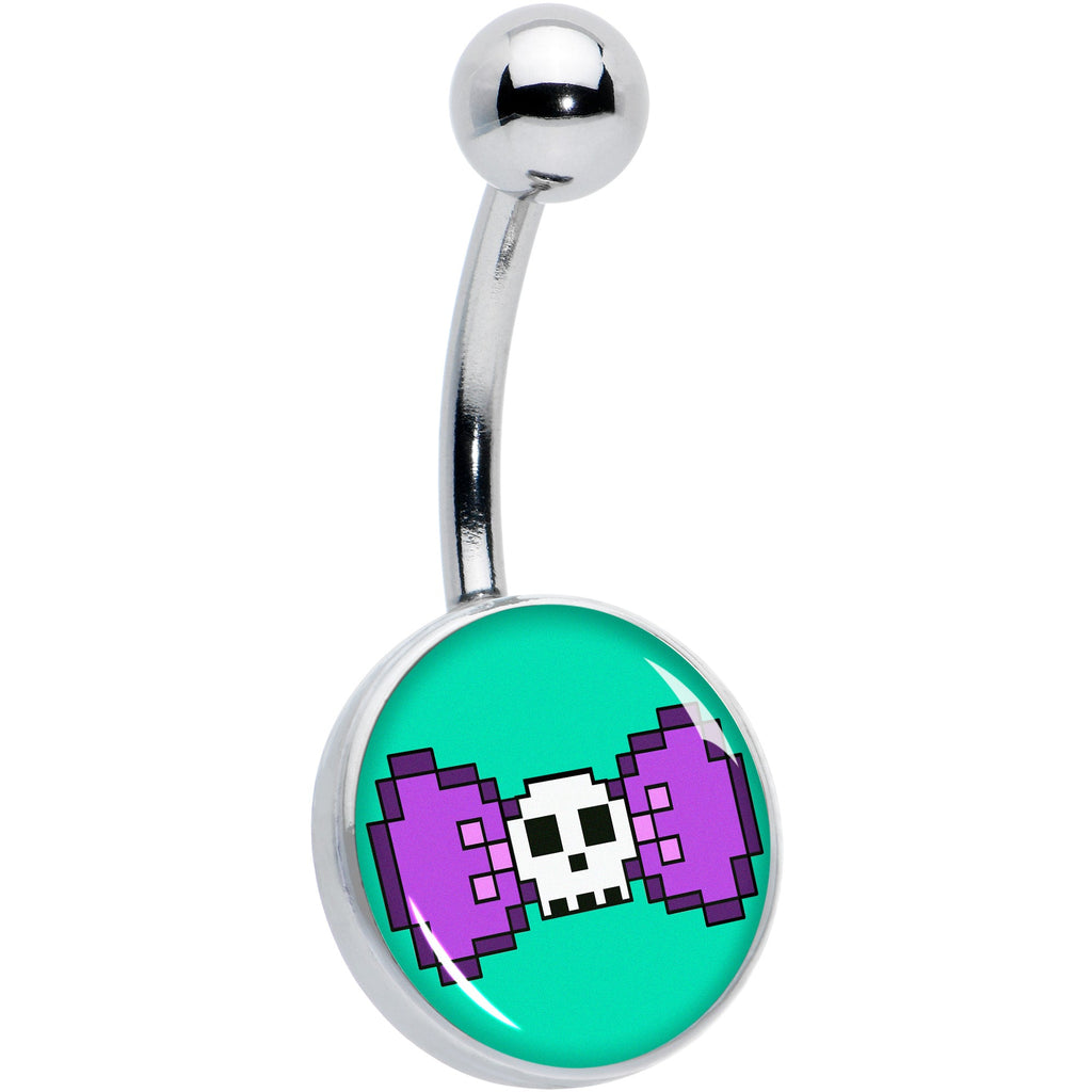 BodyCandy Retro Pixel Skull Belly Ring by Onyx O — main product shot