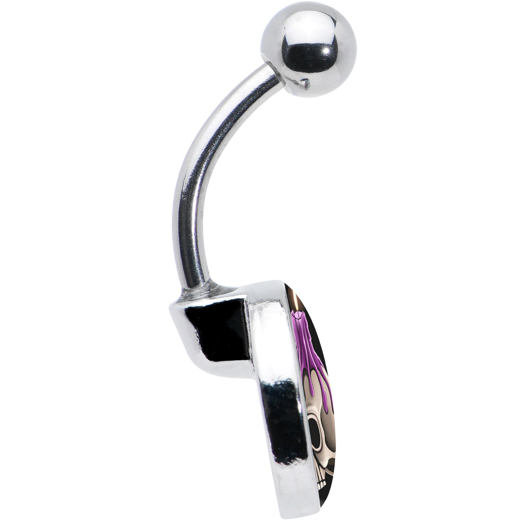 BodyCandy Burning Skull Candle Belly Ring by Onyx O — side view