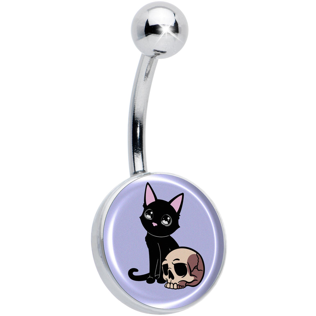 BodyCandy Skull Cat Belly Ring by Onyx O — main product shot