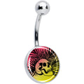 BodyCandy Red Haze Sunset Skull and Palms Belly Ring by Onyx O — main product shot